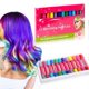 thumbnail image 1 of Tizas para el cabello, set de 12 tonos brillantes y lavables para fiestas infantiles y de adultos., 1 of 5