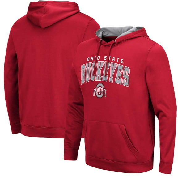 Men's Colosseum Scarlet Ohio State Buckeyes Resistance-Pullover Hoodie