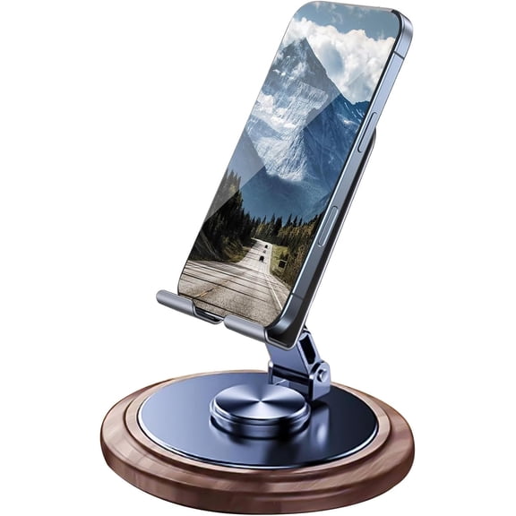 Adjustable Cell Phone Stand,360 Rotating Foldable Desktop Cellphone Stand with Anti-Slip Base Portable Phone Holder for iPhone 16 15 14 13 Pro Max, All Smart Phones, iPad