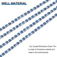 thumbnail image 3 of Uxcell 1 Roll Crystal Rhinestone Chain Sew on Metal Close Claw Chain Trim for DIY Light Blue 3mm, 3 of 7