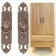thumbnail image 1 of Manija de puerta de latón antiguo de diseño exquisito Tirador de armario de barra recta, 1 of 5