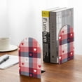thumbnail image 5 of Zufioo Heart Plaid Print Wooden Bookends, Metal Bookshelf Non-slip Bookends, Home Furnishings Suitable for Bookcases Offices, 5 of 8