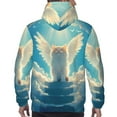 thumbnail image 7 of Fotbe Men's Hoodie with Sunshine Cute Winged Cat Pattern - Kangaroo Pocket Pullover Hooded Sweatshirt, Perfect for Daily Wear, Travel, and Home-Small, 7 of 7