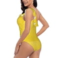 thumbnail image 4 of Gaeub Yellow Glitter Women's One Shoulder Ruffle Tummy Control Swimwear for Swimming Surfing Beach Party - X-Large, 4 of 8