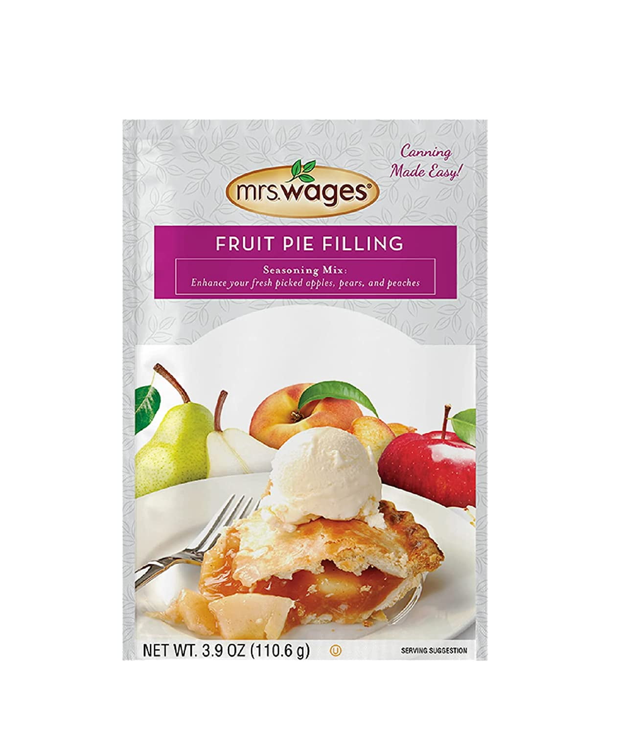 (2 pack) Mrs. Wages Fruit Pie Filling Seasoning Mix | Enhance Any Fruit | Fresh Pie Filling | Multiple Uses | 0.8 oz Packet Allergen-Free