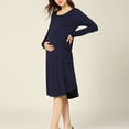thumbnail image 7 of Diufon Maternity Nursing Dress for Women Double Layer Long Sleeve Round Neck Breastfeeding Dress with Pockets, 7 of 7