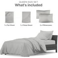 thumbnail image 3 of CGK Linens 4-Piece Luxury 1000 Thread Count Cotton Sheet Set - Queen Size 100% Cotton Sateen Bed Sheets, Softer Than Egyptian Cotton, Light Grey, 3 of 6