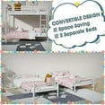 thumbnail image 3 of Kacho Metal Bunk Bed, Twin Over Twin Bunk Bed with Full-Length Guardrail and Ladder, Convertible Into 2 Individual Beds, Twin Bunk Beds for Adults, Teens, Space-Saving Bunk Bed Frame for Bedroom, 3 of 9