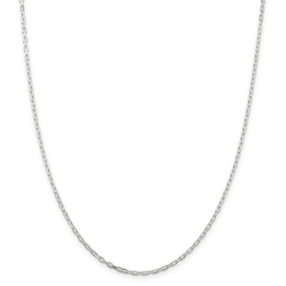 Primal Silver Sterling Silver 2.2mm Fancy Diamond-cut Open Link Cable Chain