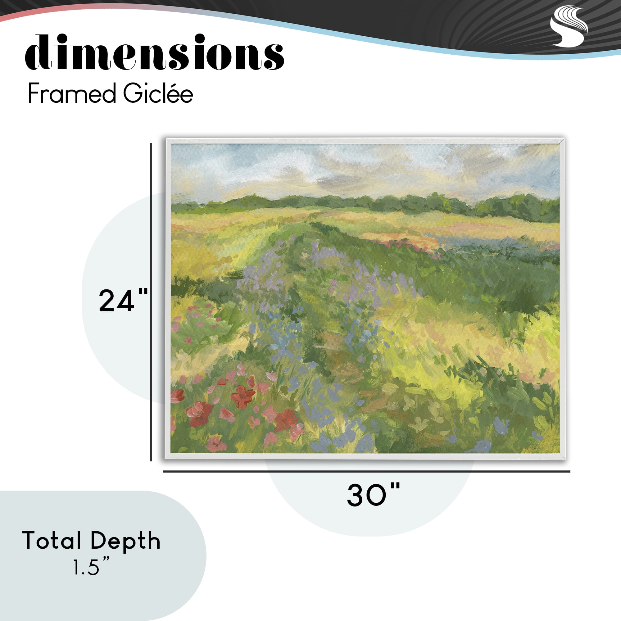 Stupell Industries Windswept Flower Meadow White Framed Giclee Art, design by Victoria Barnes