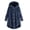 Navy, variant on Women Plus Size Fleece Jackets Winter Button Jackets Plush Hooded Cardigan Wool Coat