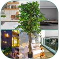 thumbnail image 6 of 6.2FT Artificial Ficus Silk Tree (75in) with Plastic Nursery Pot, Fake Plant for Living Room Balcony Corner Decor,Indoor-Outdoor Use, 6 of 7