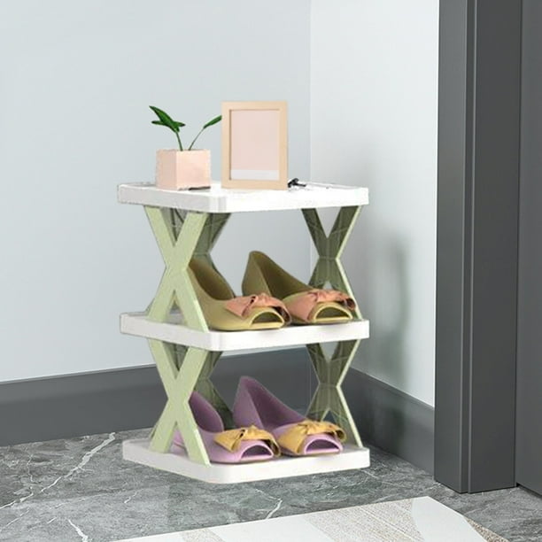 Estante de almacenamiento de estilo escandinavo | Bastidor organizador modular desmontable multicapa | Zapatero de bricolaje | Diseño ajustable de tres niveles | Plástico | 33,5x26x24cm