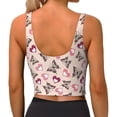 thumbnail image 4 of Uemuo Beautiful Butterflies and Hearts Pattern Women's Sports Bra - High Impact Support, Breathable, and Comfortable Athletic Bra for Running, Yoga, and Workouts, 4 of 9