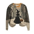 thumbnail image 6 of YUGYXL Halloween Shirts for Women Plus Size Long Sleeve Tops Funny Witchy Pumpkin Ghost Graphic Tees Cotton Crewneck Blouses D Multicolor L, 6 of 6