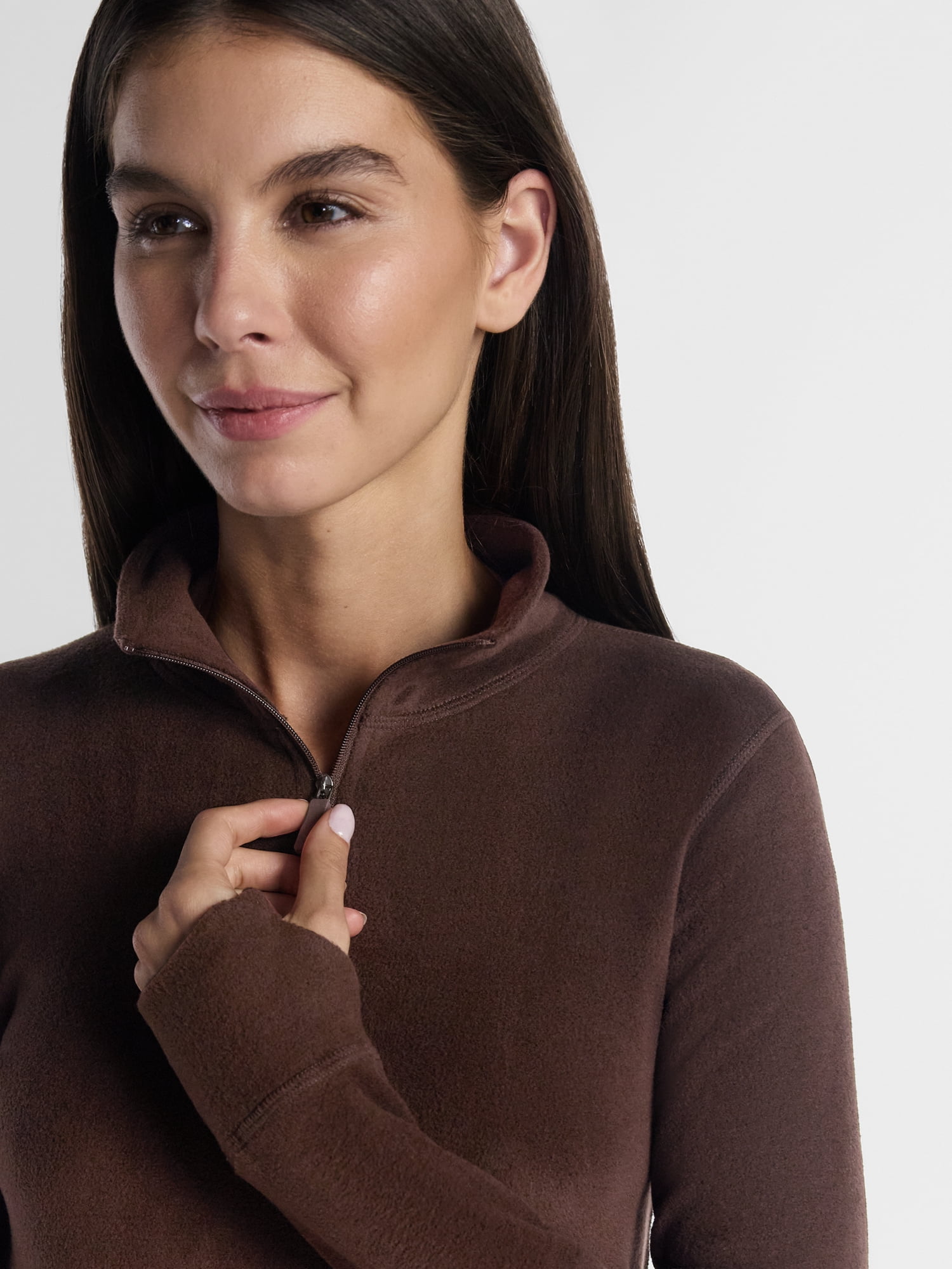 ClimateRight by Cuddl Duds Women's Mild Stretch Fleece Long Sleeve Mock with Half Zip Thermal Base Layer Thermal Top, Sizes XS to 4X