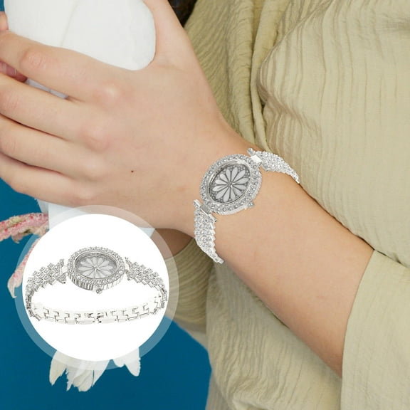 Raindrops Rhinestone Embellished Women Watch with Durable Metal Material and Silver Color Fits All Occasions 70 Characters