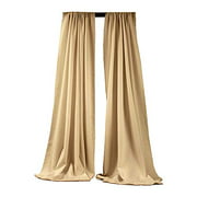 New Creations Fabric & Foam Inc, 5 Feet Wide by 9 Feet High Polyester Backdrop Drape Curtain Panel - (Beige, 2 Panels 5 Ft Wide x 9 Ft High)