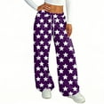 thumbnail image 5 of Hearthz Pajama Pants Women Drawstring Wide Leg Star Print Womans Lounge Pants Baggy Soft Comfy Lightweight Womens Sleep Pants, 5 of 6