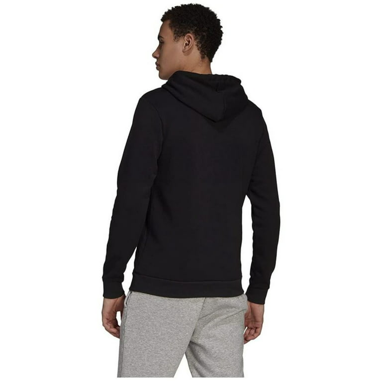 Logo Big Men\'s Essentials Black Pullover Sweatshirt Hooded Fleece (M) Adidas