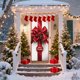 thumbnail image 4 of Seyotauo Merry Christmas Door Cover 35x71 Christmas Gift Box Present Hanging Banner Decoration Winter Holiday Bow Window Door Cover Stripes Ornaments Year Party Home Wall Outdoor, 4 of 9