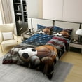 thumbnail image 2 of Erosebridal Ball Game 100% Cotton Comforter Cover King,Retro American Flag Bedding Sets King Size,Gaming Room Decor,Reversible,3 Pieces(No Comforter), 2 of 6