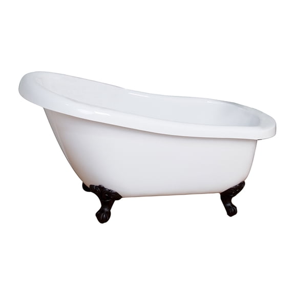 Barclay ASN67I-WH-BN 67 Inch Acrylic Bathtub With Brushed Nickel Feet