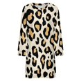 thumbnail image 5 of Leopard Print Seamless Pattern Women Elegant Long Sleeve Warm Dress Autumn Winter Sweater Dress Casual Pullover Mini Dresses, 5 of 7