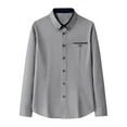 thumbnail image 1 of AherBiu Chemises Grande Taille à Boutons Manches Longues Col à Revers Mode Chemise Non Rentrée Chemises Décontractées Ajustées, 1 of 6