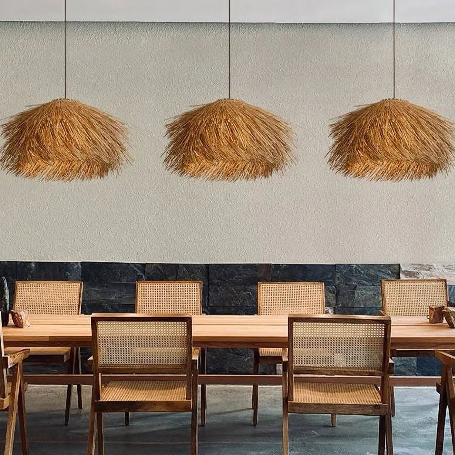 UEEYAC Hand-Woven Rattan Lamps Wabi-sabi Chandeliers Rural Retro Rattan Chandelier
