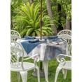 thumbnail image 2 of Happy Easter Outdoor Tablecloth - 60 Inch Round Dining Table Cover, Spring Rabbits Polka Dots Gray Plaid Waterproof Outdoor Table Cloth with Umbrella Hole & Zipper for Picnic/Patio/Party, 2 of 7