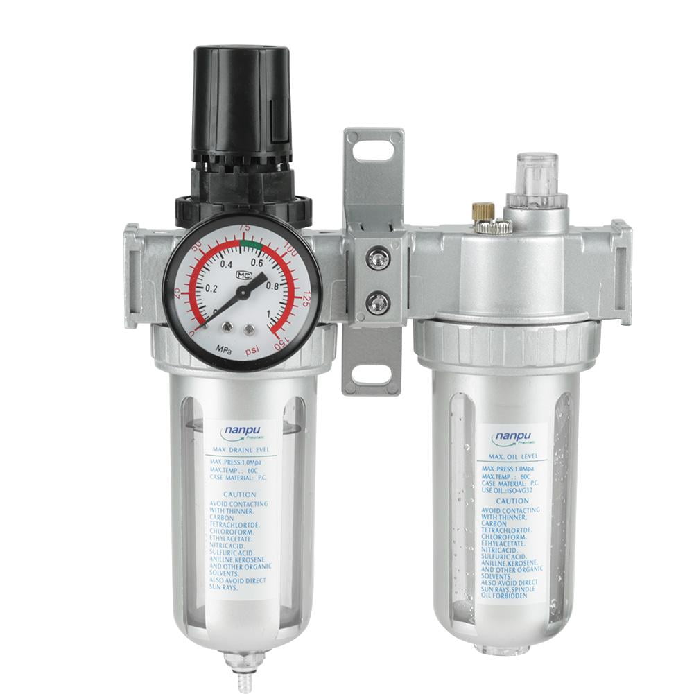 1/2" Air Pressure Compressor Filter Regulator Oil Water Regulator Tool Kit US 