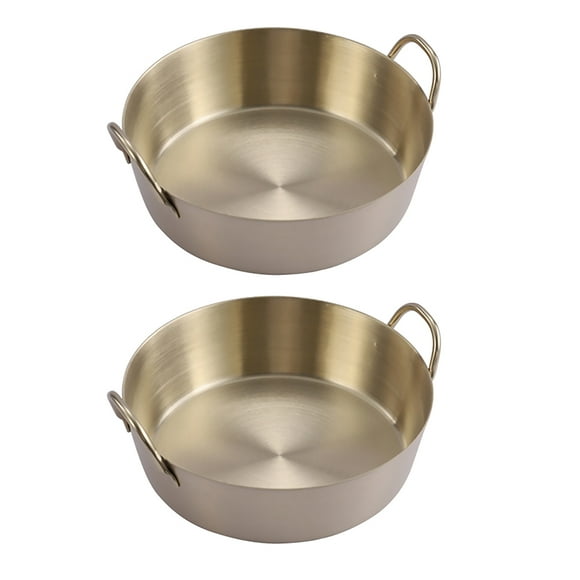 Cuencos de acero inoxidable con asas dobles para salsas y aperitivos, cuencos de inmersión de forma redonda para Sushi y salsa de soja, 2 uds.