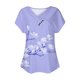 thumbnail image 3 of Camiseta de Manga Corta Suelta con Cuello en V Impresa, Blusa Casual para el Hogar Y el Uso Diario, 3 of 4