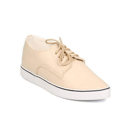 

New Women Hearts Collection Britney-02 PU Pointy Toe Flatform Lace Up Sneaker