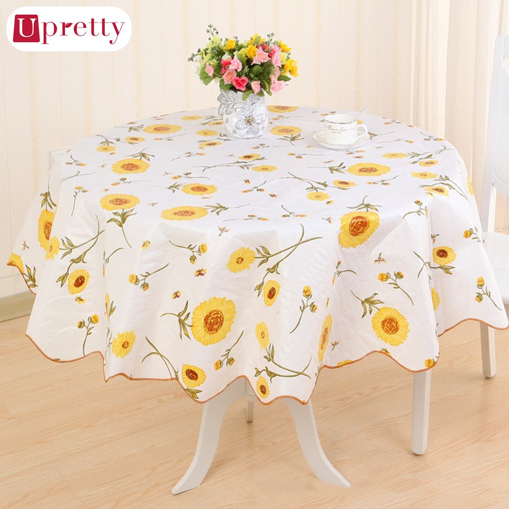 150/180Cm Wipe Clean Vinyl Pvc Floral Waterproof Tablecloth Dining Kitchen Table Cover 60Inches
