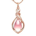 thumbnail image 2 of MKHSQHDG Aubaines du Jour Or Rose Mode Femmes Collier Pendentif Rose Bijou Déclaration, 2 of 3