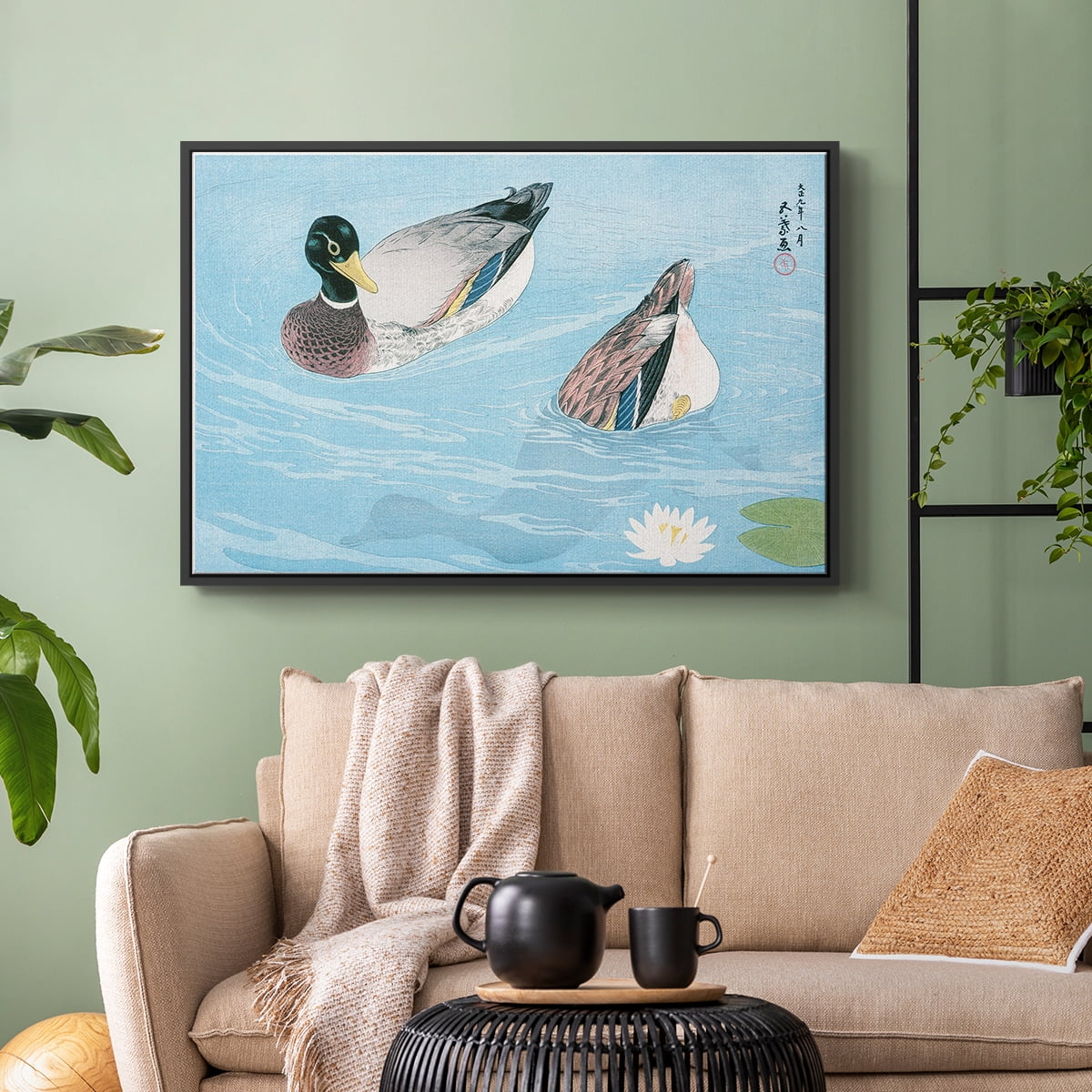 Vintage Landscape-XXXII By Wexford Home Framed in Black Wood Gallery Wrapped Canvas 27 in. x 41 in.