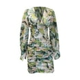 thumbnail image 5 of CEHVOM Robe Décontractée Sexy pour Femmes Imprimée Col en V Manches Longues Mini Robe, 5 of 5