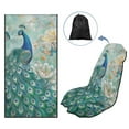 thumbnail image 4 of KUIFORTI Multi-Purpose Car Seat Covers & Absorbent Beach Towel with Storage Bag- Front Seat Protectors for Trucks, SUVs, Sedans (Yoga, Gym, Running Accessories), Peacock Green, 4 of 8