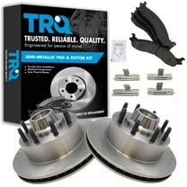 TRQ Front Brake Pad & Rotor Pair Kit Set Premium Fits Select Ford Van Econoline