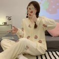 thumbnail image 1 of Pijamas de felpa de Coral para mujer, cárdigan con cuello en V, ropa de dormir, ropa de casa, regalos de Navidad, otoño, invierno, nuevo, 1 of 4