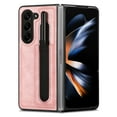 thumbnail image 6 of ELEHOLD for Samsung Galaxy Z Fold5 Luxury Leather Case,Premium Leather Slim Lightweight with Pen Slot Stylus Pen Included Shockproof Anti-Fingerprint Case for Samsung Z Fold5 2023, Pink, 6 of 9