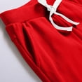 thumbnail image 5 of FSYBOA Boys Cotton Shorts, Elastic Waist Drawstring Casual Knee Length Athletic Shorts Red Size 5-6 T, 5 of 6