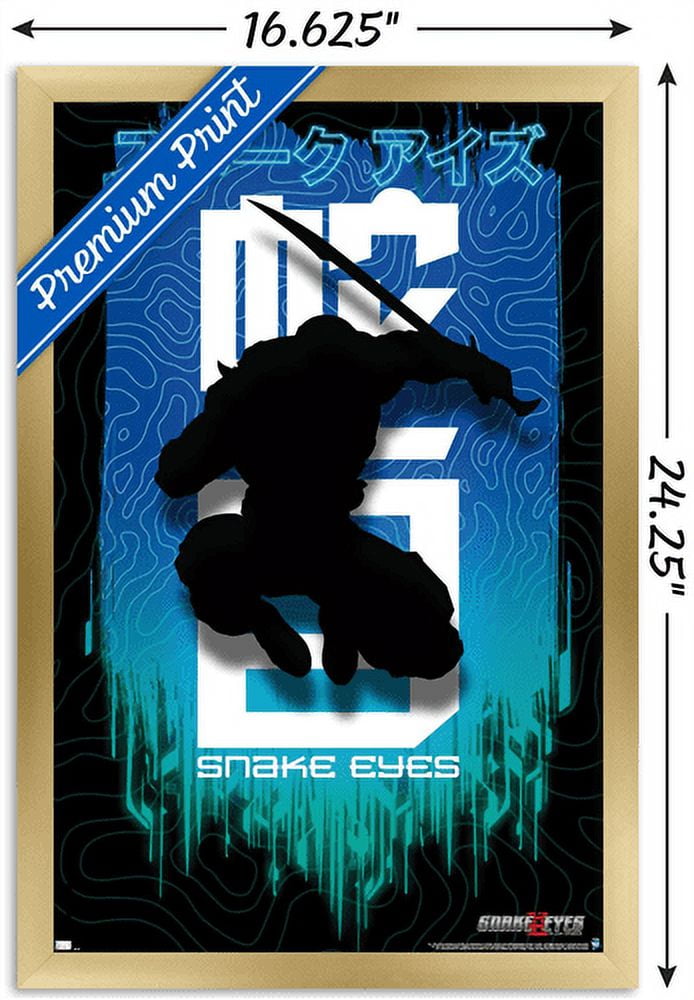G.I. Joe: Snake Eyes - Shadow Wall Poster, 14.725" x 22.375", Framed
