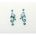 thumbnail image 4 of Faship Gorgeous Teal Rhinestone Crystal Floral Necklace Earrings Set, 4 of 5
