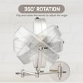 thumbnail image 6 of OVENTE Wall Mounted Lighted Makeup Mirror, 9" Double Sided 1X/10X Magnifying Vanity Mirror for Bathroom with LED Lights, Cordless, 360° Rotation and 13" Extendable Arm, Nickel Brushed MFW85BR1X10X, 6 of 12