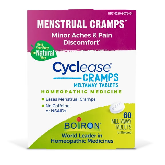 Boiron Cyclease Cramp Tablets, Homeopathic Medicine Menstrual Cramps, Minor Aches & Pain, Discomfort, 60 Meltaway Tablets