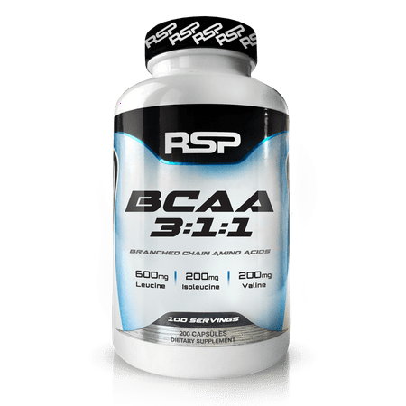 RSP Nutrition BCAA 3:1:1 Lean Muscle Building, Recovery for Men & Women, 200