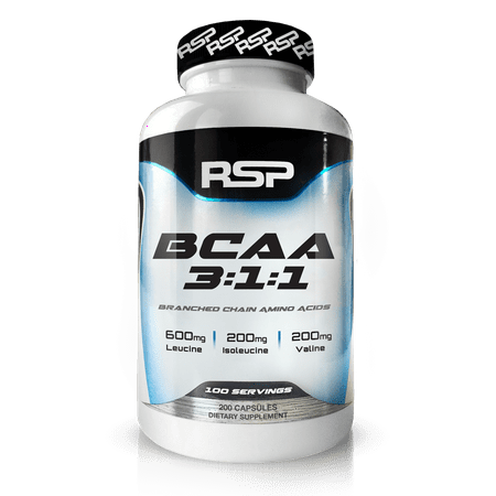 RSP Nutrition BCAA 3:1:1 Lean Muscle Building, Recovery for Men & Women, 200 Ct